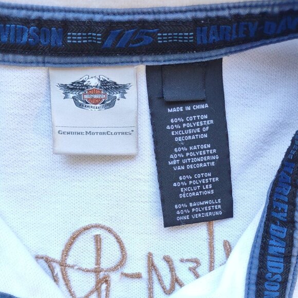 Harley-Davidson 115 Year Anniversary Women's Short Sleeve Polo Shirt Size Large - Picture 8 of 8